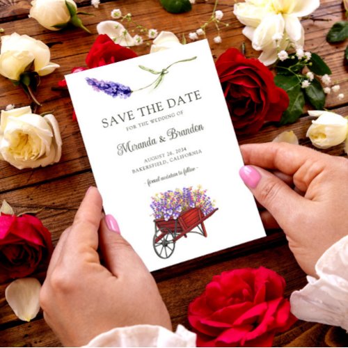 Simple Elegant Floral Lavender Save the Date Card