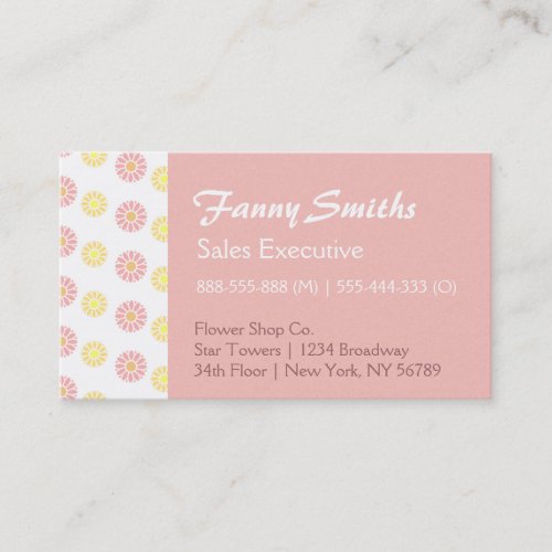 Simple, Elegant Floral Pattern Business Cards