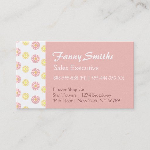 Customizable Simple, Elegant Floral Pattern Business Cards