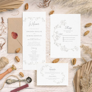 Simple Elegant Floral RSVP Card