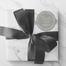 Simple Elegant Floral Sage Green Thank You Sticker
