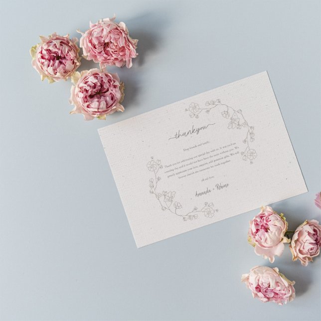 Simple  Elegant Floral  Thank You Card (Creator Uploaded)