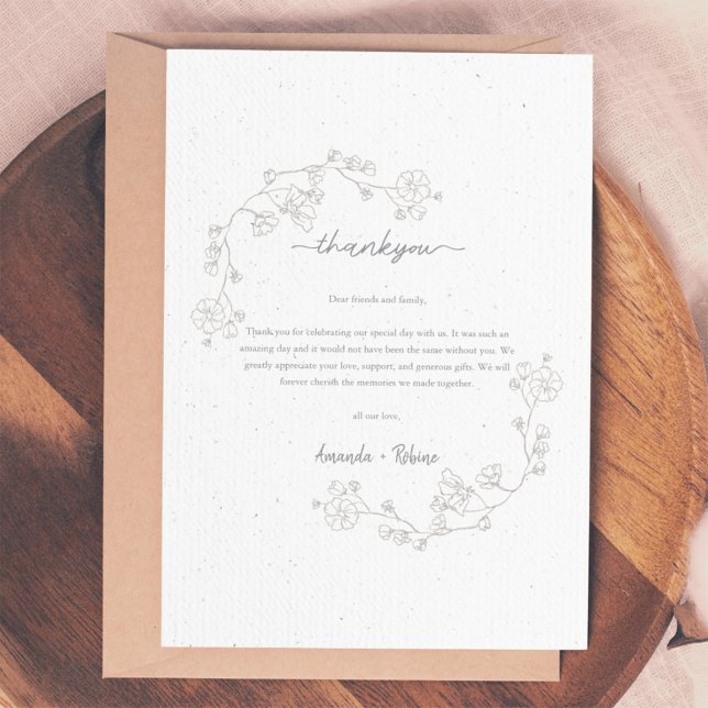 Simple  Elegant Floral  Thank You Card (Creator Uploaded)