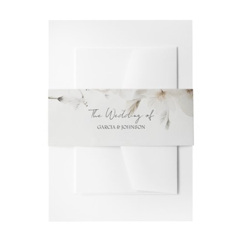 Simple Elegant Floral The Wedding Of Invitation Belly Band