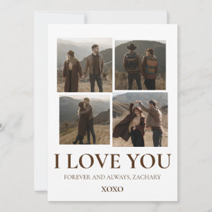 Simple Elegant Floral valentine's day couple photo Holiday Card