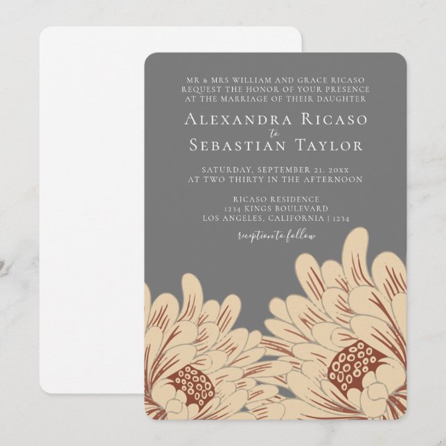 Simple Elegant Floral Wedding (Front/Back)