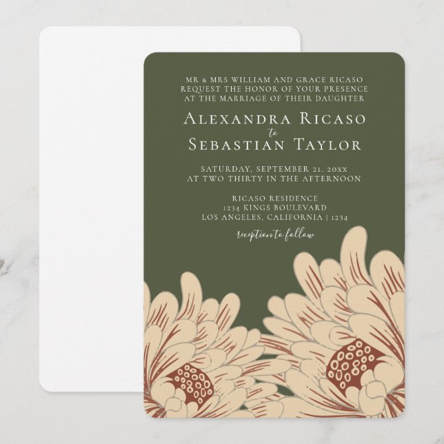 Simple Elegant Floral Wedding (Front/Back)