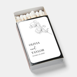 Simple Elegant Floral Wedding Matchboxes 