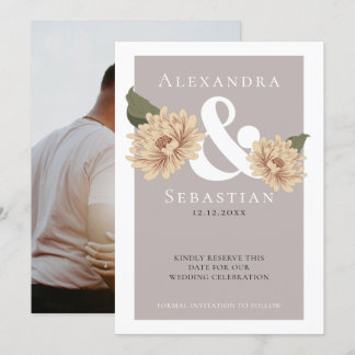 Simple Elegant Floral Wedding Save The Date