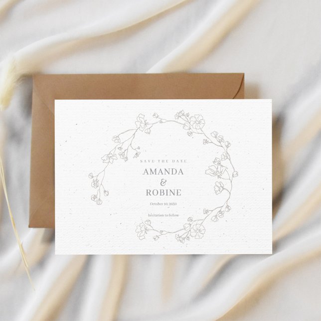 Simple Elegant Floral Wedding Save The Date (Creator Uploaded)