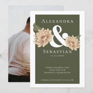 Simple Elegant Floral Wedding Save The Date