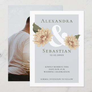 Simple Elegant Floral Wedding Save The Date