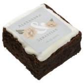 Simple Elegant Floral Wedding Save The Date Brownie (Angled)