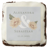Simple Elegant Floral Wedding Save The Date Brownie (Front)