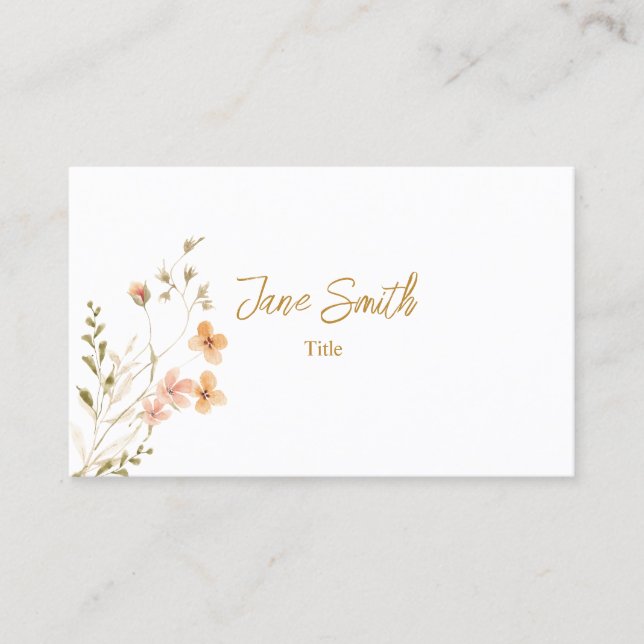 Simple Elegant Flower Business Card (Front)