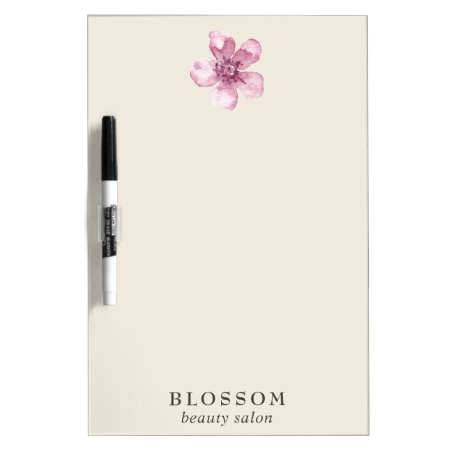 Simple Elegant Flower Ivory Pink Floral Dry Erase Board (Front)