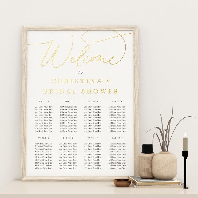 Simple Elegant Foil Script Welcome & Seating Chart (Creator Uploaded)