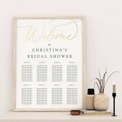 Simple Elegant Foil Script Welcome  Seating Chart