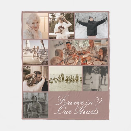 Simple Elegant Forever in Our Heart Photo Memory Fleece Blanket