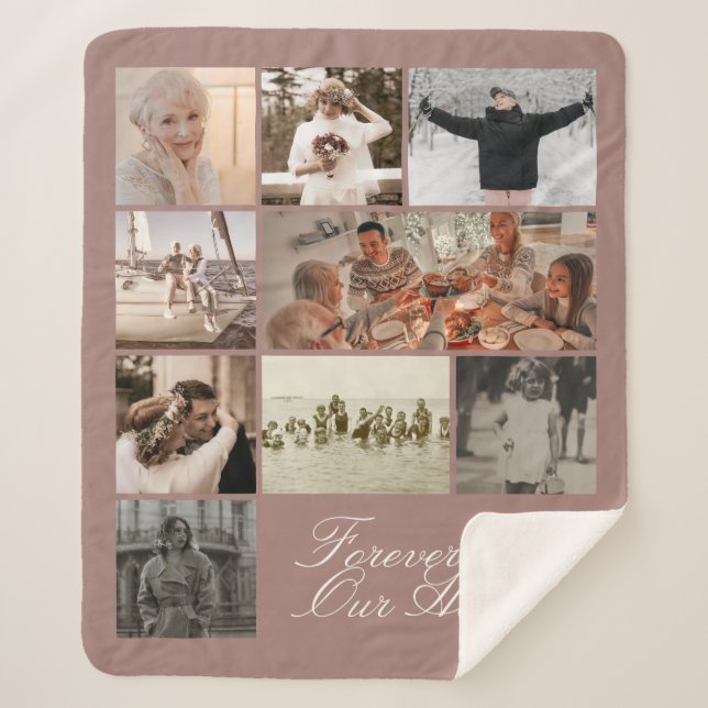 Simple Elegant Forever in Our Heart Photo Memory  Sherpa Blanket (Front)