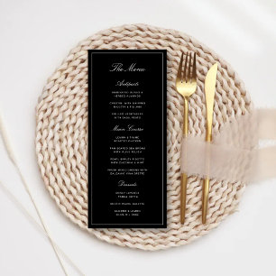 Simple Elegant Formal Black & White Wedding Menu