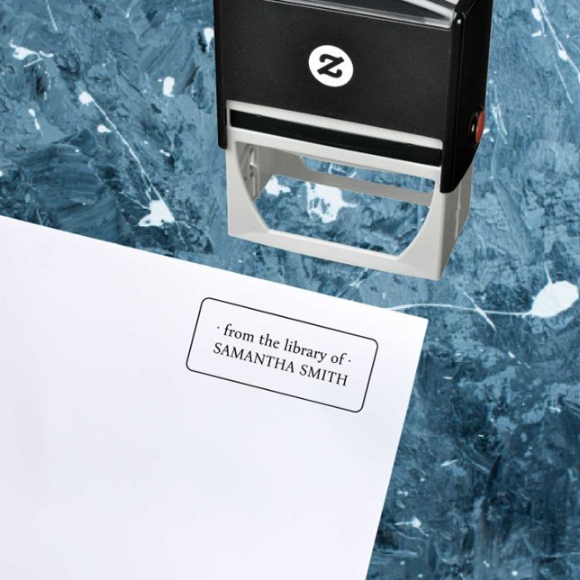 SIMPLE ELEGANT FRAMED NAME BOOKPLATE LIBRARY SELF-INKING STAMP (Creator Uploaded)