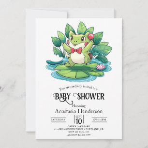 Simple Elegant Frog Baby Shower Invitation