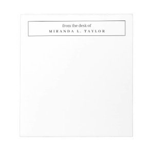 Simple Elegant From The Desk Of Writing Notepad
