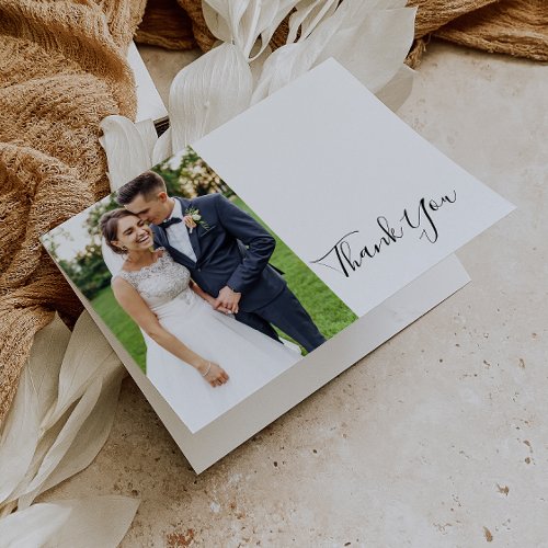 Simple Elegant Front and Back Photo Thank You Card