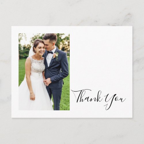 Simple Elegant Front and Back Photo Thank you Postcard