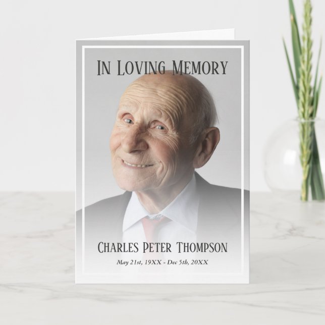 Simple Elegant Full Photo In Loving Memory Program (Front)