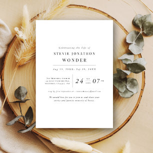 Simple Elegant Funeral Memorial Death Anniversary Invitation