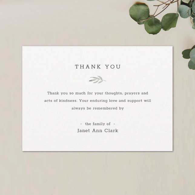 Simple Elegant Funeral & Sympathy Thank You Cards (Creator Uploaded)