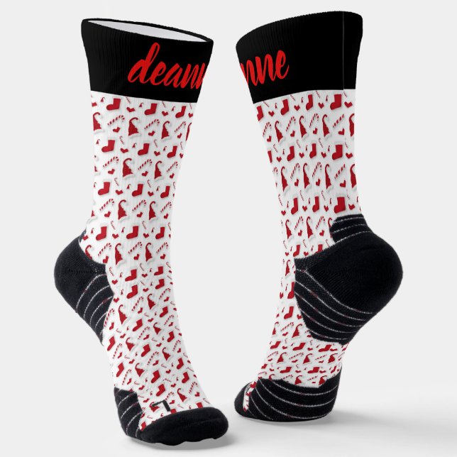 Simple Elegant Funny Christmas Family Socks (Angled)