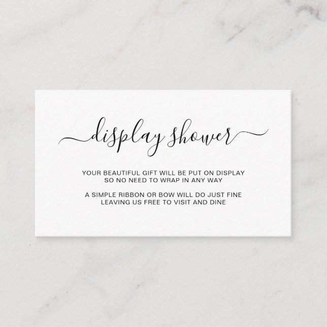 Simple Elegant Gender Display Shower Enclosure Card (Front)