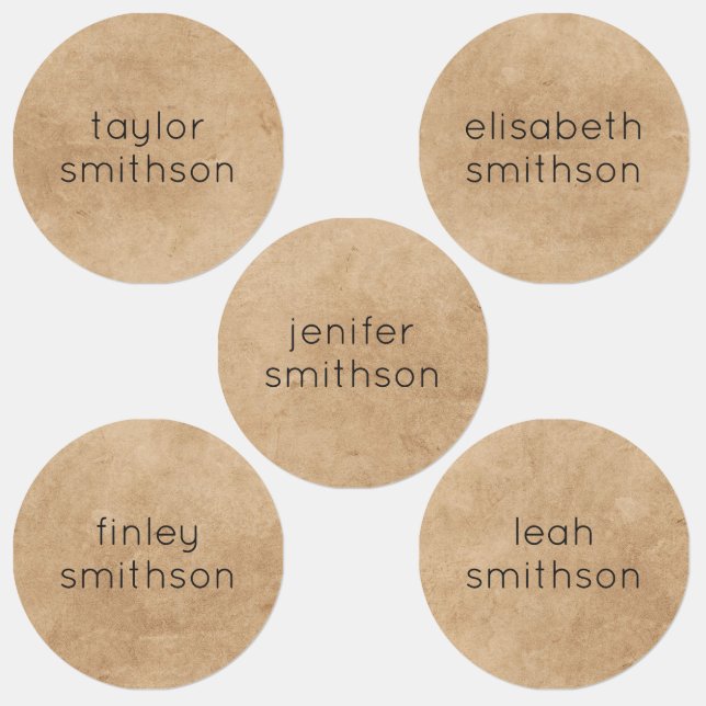 Simple Elegant Gender Neutral Add Your Name School Labels (Group)