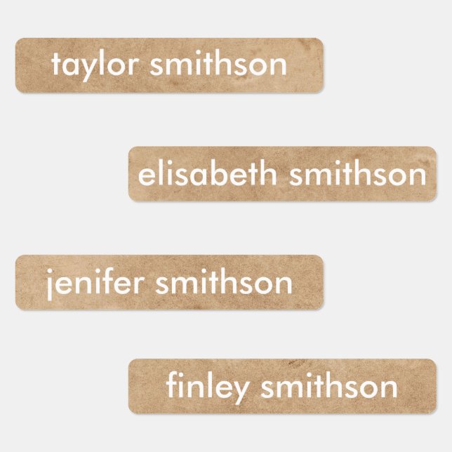 Simple Elegant Gender Neutral Add Your Name School Labels (Group)