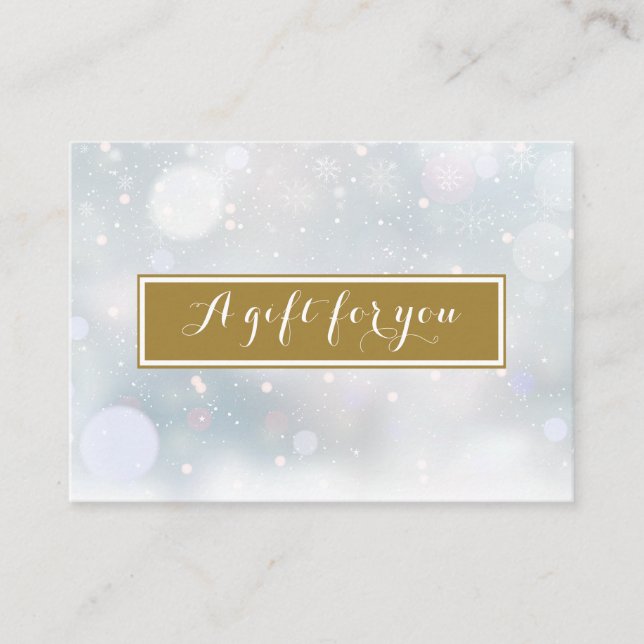 Simple Elegant Gift Certificate Snow Scene (Front)