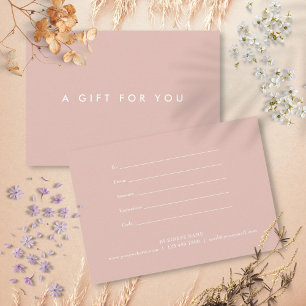 Simple Elegant Girly Pink Gift Certificate