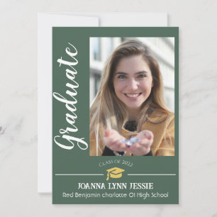 Simple Elegant gold Cap Photo Graduation