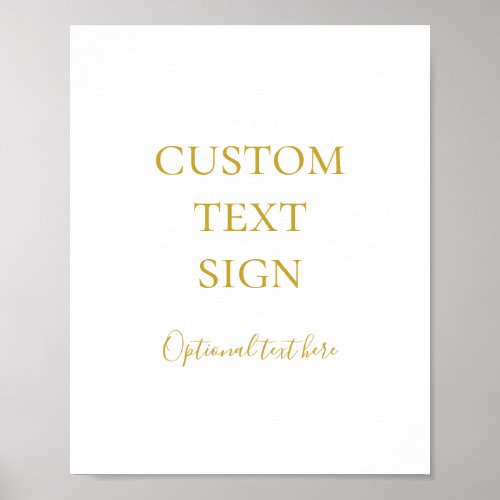Simple Elegant Gold Cards and Gifts Custom Sign