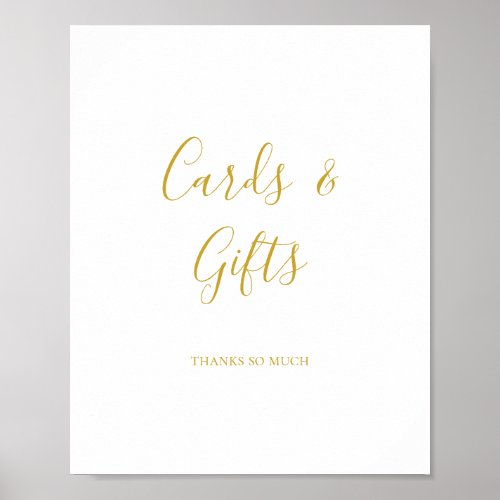 Simple Elegant Gold Cards and Gifts Sign