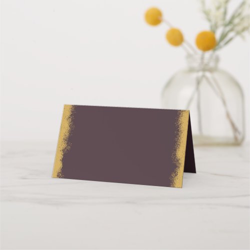 Simple Elegant Gold Colored Edge Burgundy  Place Card