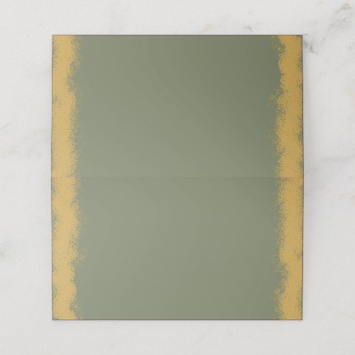 Simple Elegant Gold Colored Edge Green Place Card