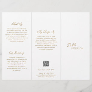 Simple Elegant Gold Contemporary QR Code Modern Flyer