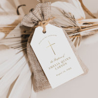Simple Elegant Gold Cross Baptism Christening