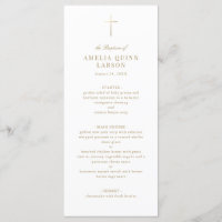 Simple Elegant Gold Cross Baptism Christening
