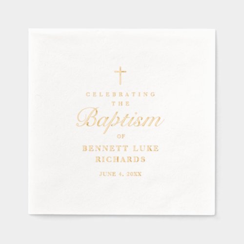 Simple Elegant Gold Cross Baptism