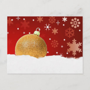 Simple Elegant Gold Decor Wreath Merry Christmas Holiday Postcard