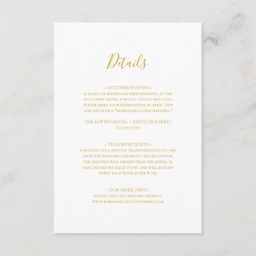 Simple Elegant Gold Details Enclosure Card